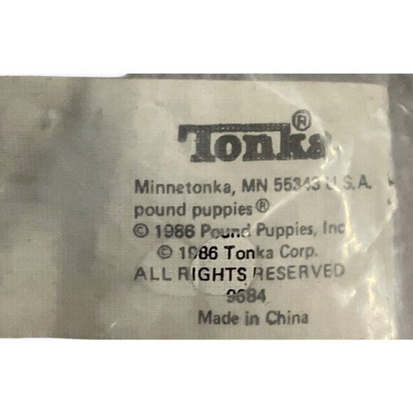 Vintage 1986 Tonka Gray Pound Puppies Plush Dog Toy - Picture 3 of 12